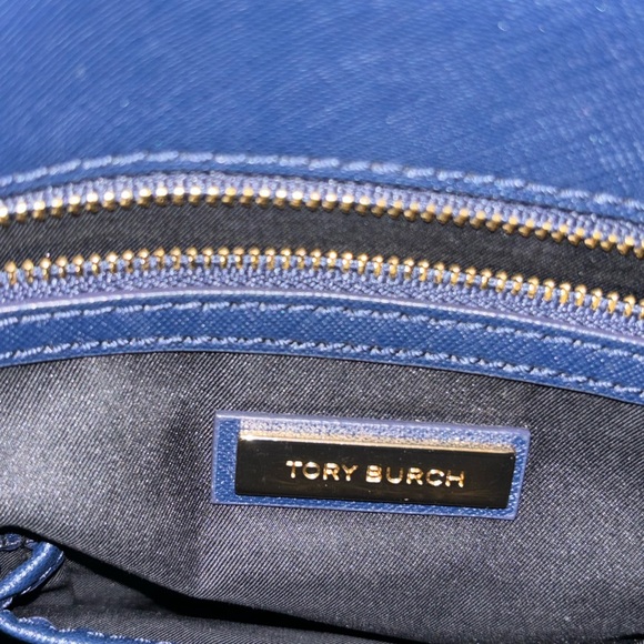 Tory Burch large tote bag navy blue Carryall leather handbag - Picture 15 of 16